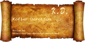 Kofler Dorottya névjegykártya